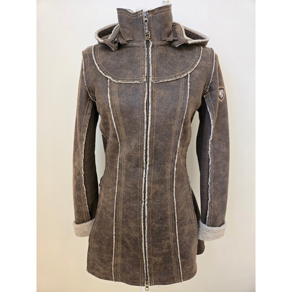 Kuhl Jackets & Blazers - KÜHL Projekt Faux Shearling Fleece Lined Hooded Jacket Brown Small